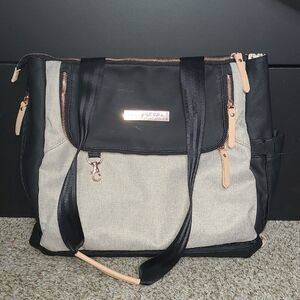 Petunia Pickle Bottom Baby Bag Black and Cream Tote
